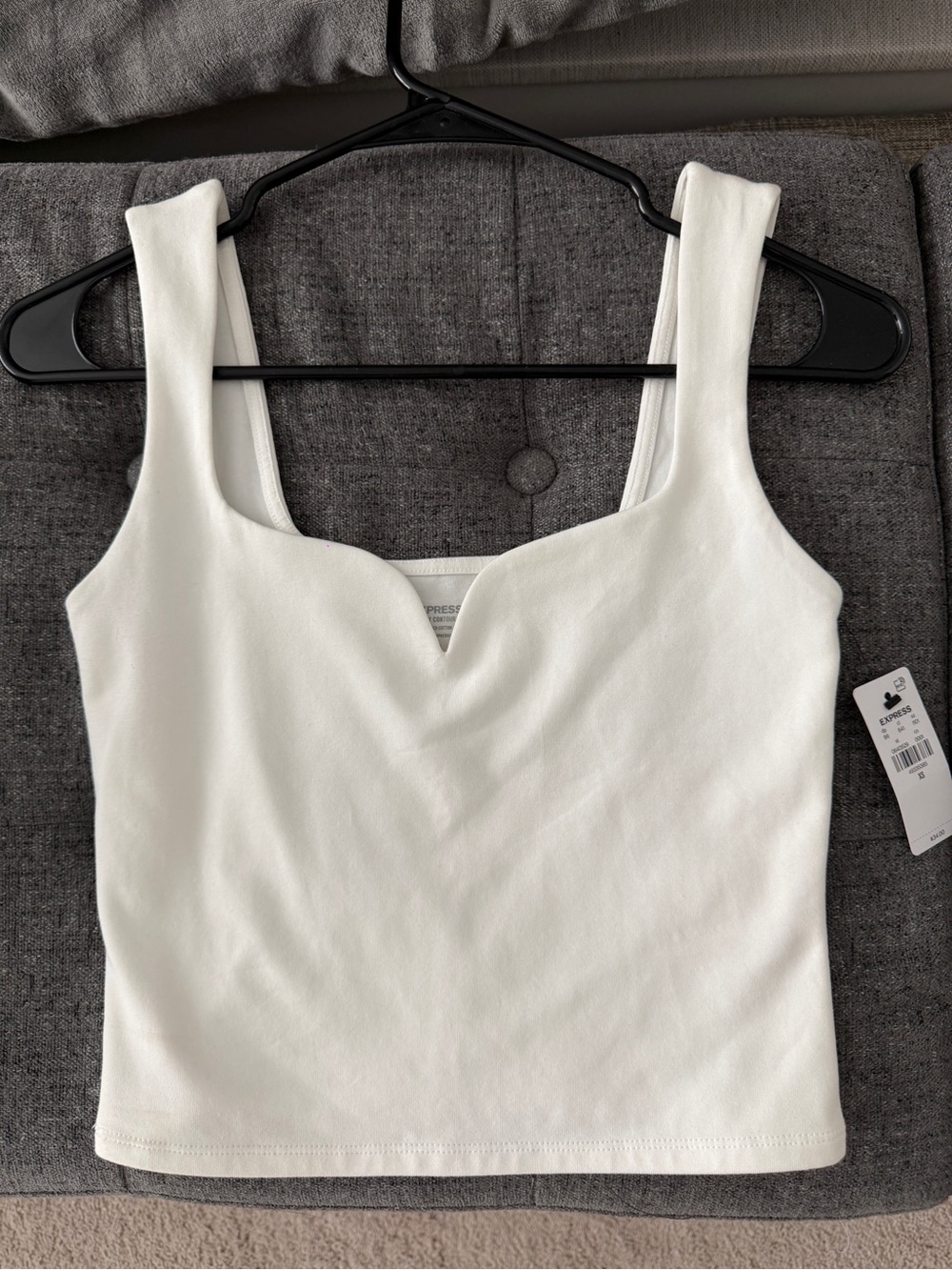 **NWT Express White Sweetheart Square-Strap Tank